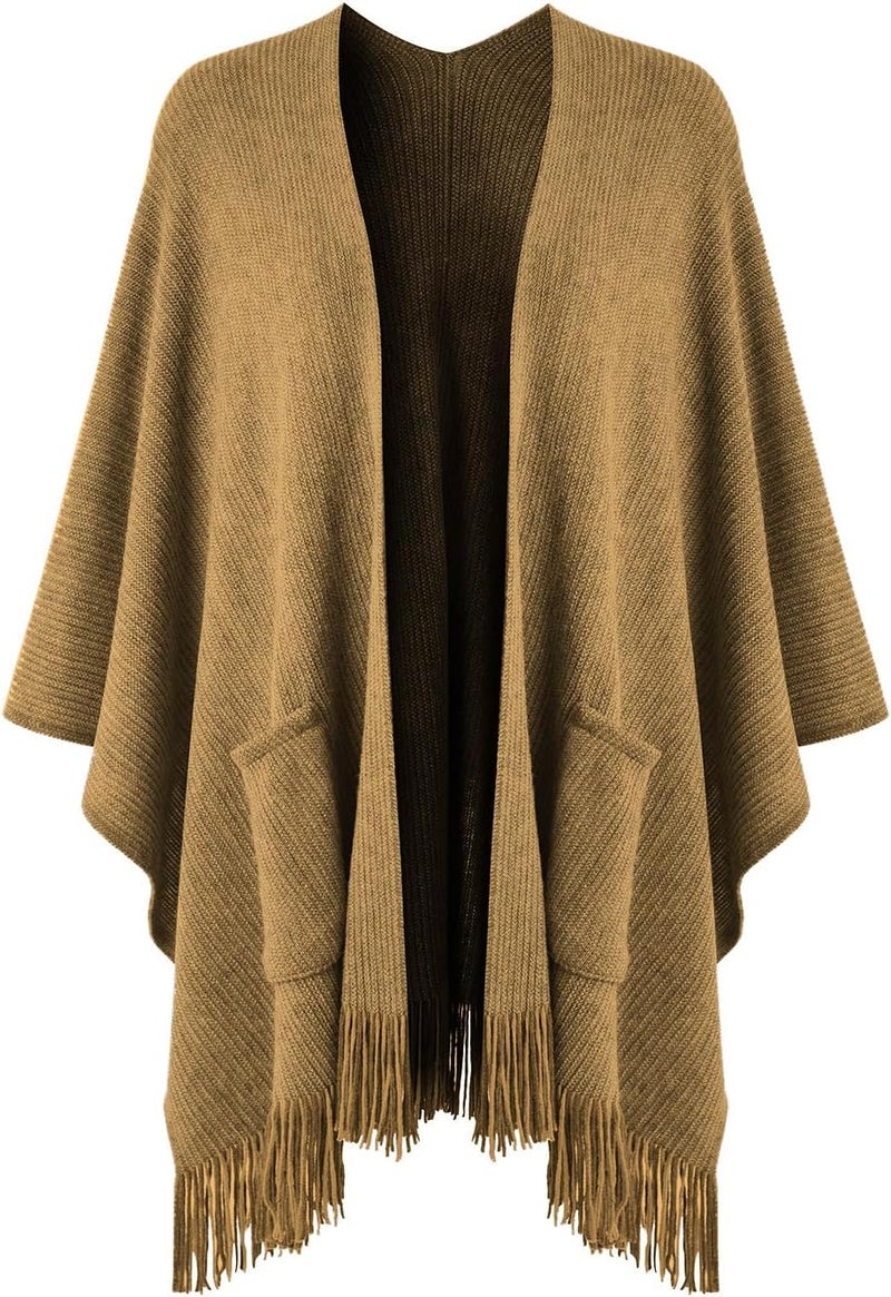 Ferand Shawl Wraps for Women, Cozy Lightweight Poncho Cape with Pockets, Warm for Fall Winter Travel - Image 1